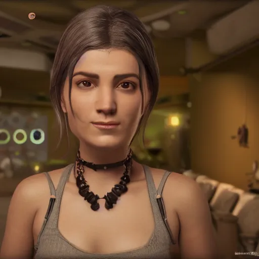 Image similar to Turanga Leela as a real person, 8k, Unreal Engine render, cinematic