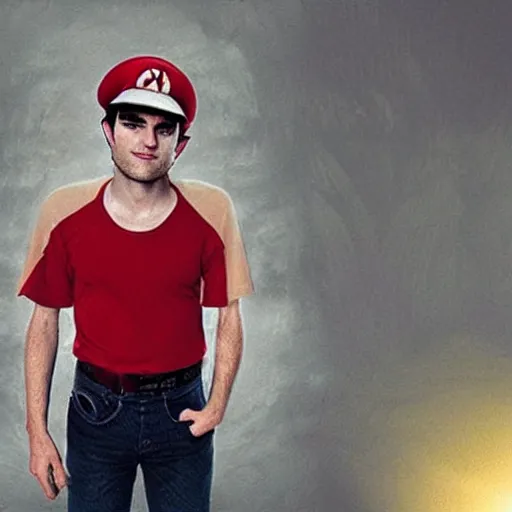 Prompt: robert pattinson super mario