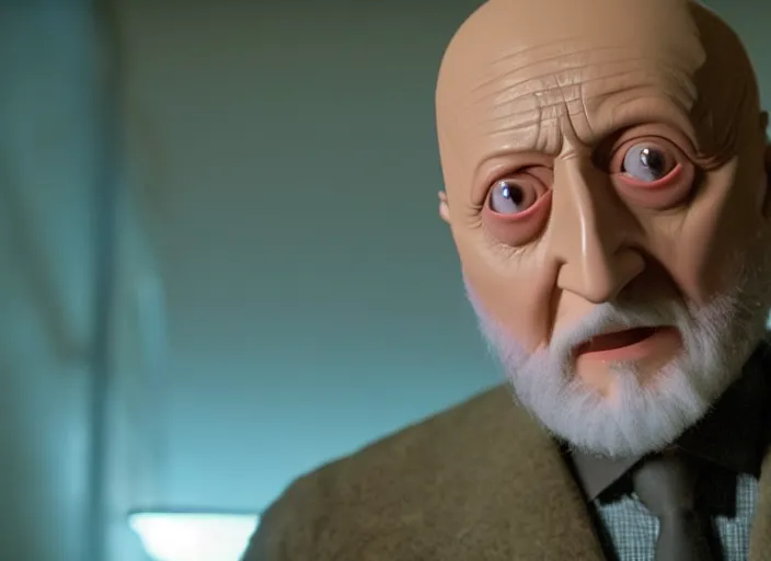 Prompt: films still of donald pleasents as dr lumis in new hallowren movie, 8 k