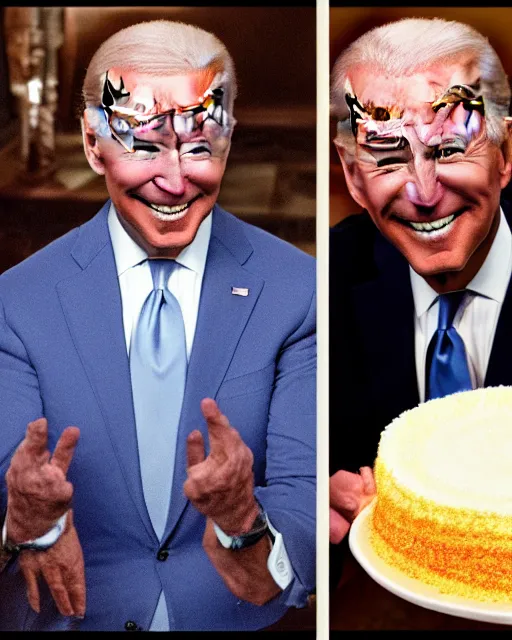 Image similar to joe biden made of cake