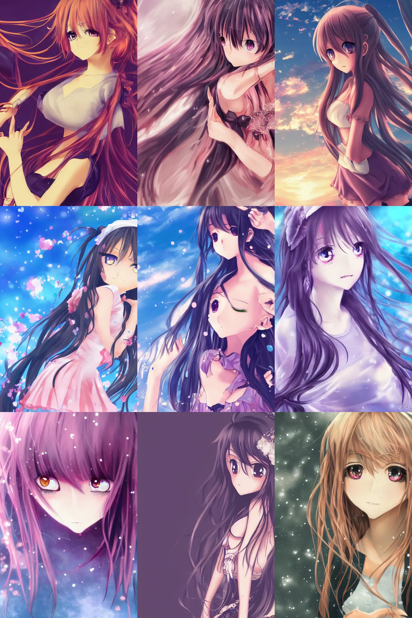 Prompt: anime girl, beautiful, 8 k wallpaper, high detailed, illustration, just use 5 color