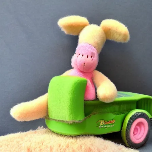 Image similar to a very soft persian pink plush john deere with pluche