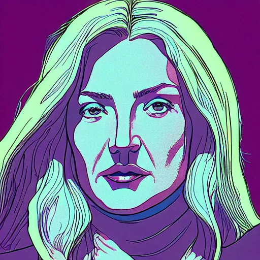 Image similar to kate hudson retro minimalist portrait by jean giraud, moebius starwatcher comic, 8 k