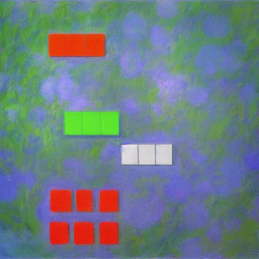 Image similar to a painting by monet of tetris