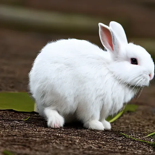 Image similar to white dwarf rabbit, photograph, sharp focus