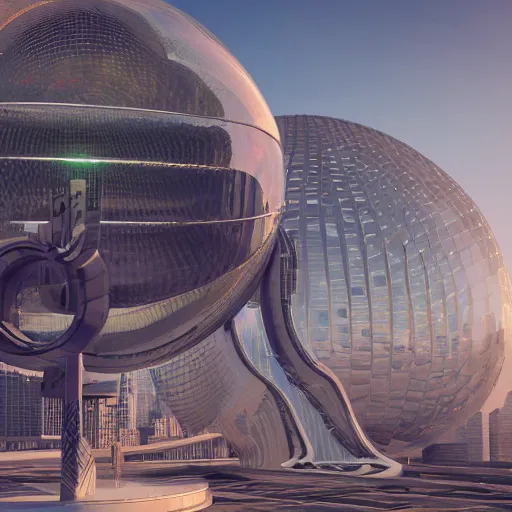 Image similar to octane render portrait by wayne barlow and carlo crivelli and glenn fabry, inside a high - end luxurious solarpunk beautiful utopian futuristic chicago worlds fair, cinema 4 d, ray traced lighting, very short depth of field, bokeh