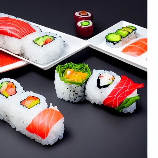 Image similar to a sushi pillow, product photography, highly detailed, epic lighting, hyper photorealism, 8 k