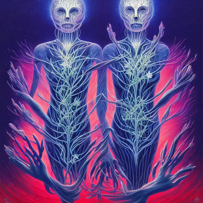 Image similar to stars of spirit, by peter rohrabacher annatto finnstark : flowers of purity, future heaven plants by leiko ikemura, and ilya kuvshinov | sparkling atom fractules of skulls and mechs deep under the spine cords, by alex grey and hr giger