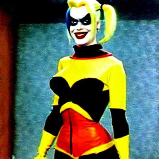 Image similar to harley quinn in the 1 9 6 6 batman tv show