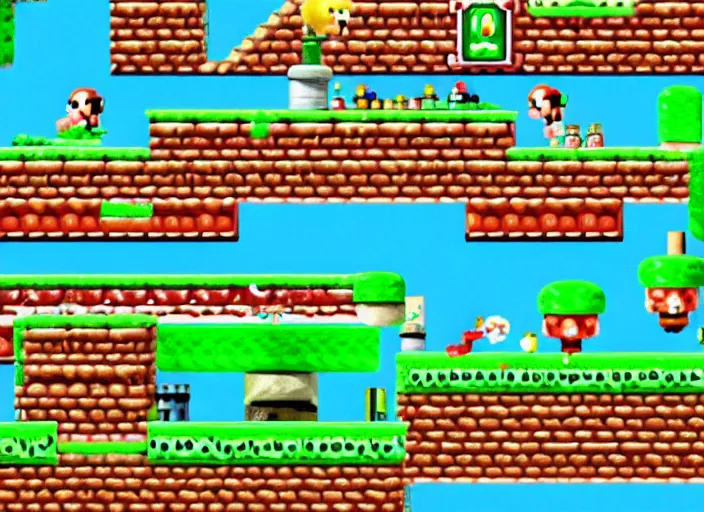 Prompt: Screenshot from Super Mario Bros 4, N64 (1999)