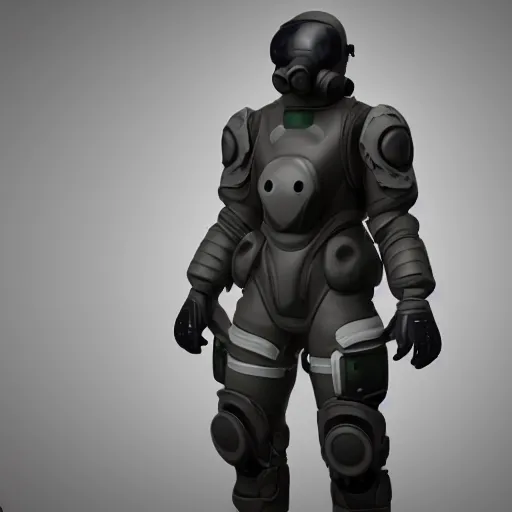 Image similar to a soldier wearing a full set of advanced submarine power armor, 3 d render, octane, ray tracing, ultra high detail, photorealistic, 8 k