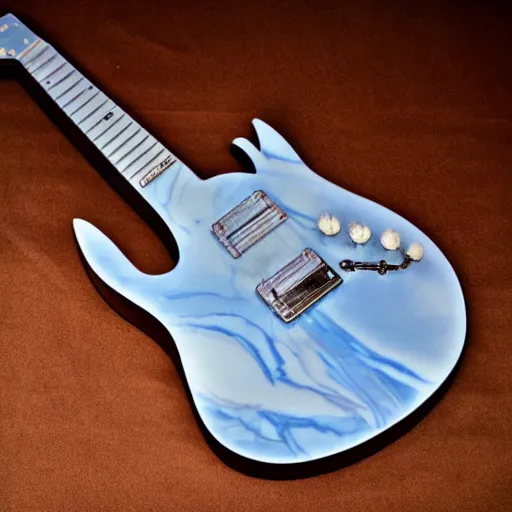 Image similar to an electrified guitar made entirely out of marble