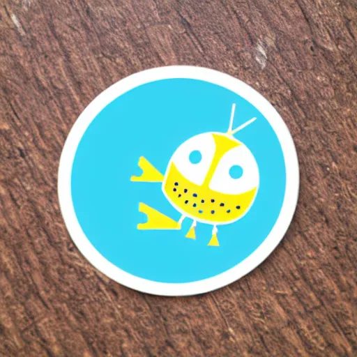 Image similar to cute sticker of a robot bird