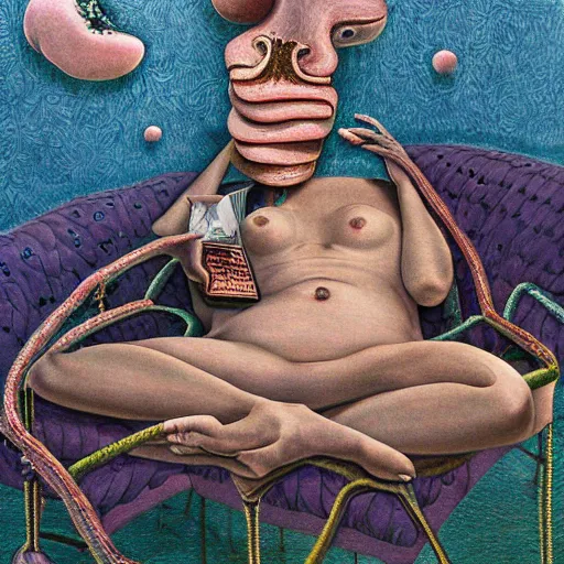 Image similar to dreaming, surrealist, absurdist art, award - winning, highly detailed