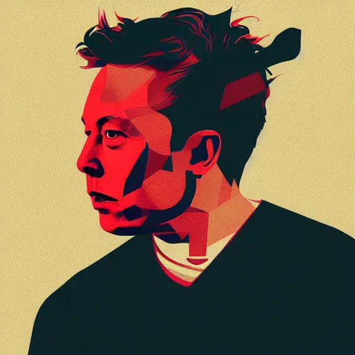 Image similar to Elon Musk profile picture by Sachin Teng, asymmetrical, Organic Painting , Matte Painting, geometric shapes, hard edges, graffiti, street art:2 by Sachin Teng:4