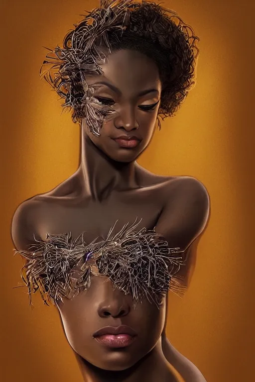 Image similar to hyperrealistic photography of a highly detailed and symmetrical gorgeous black female ballerina in the style of vargas and wlop, highly detailed, face symmetry, masterpiece, award - winning, sharp focus, intricate concept art, ambient lighting, 8 k, artstation