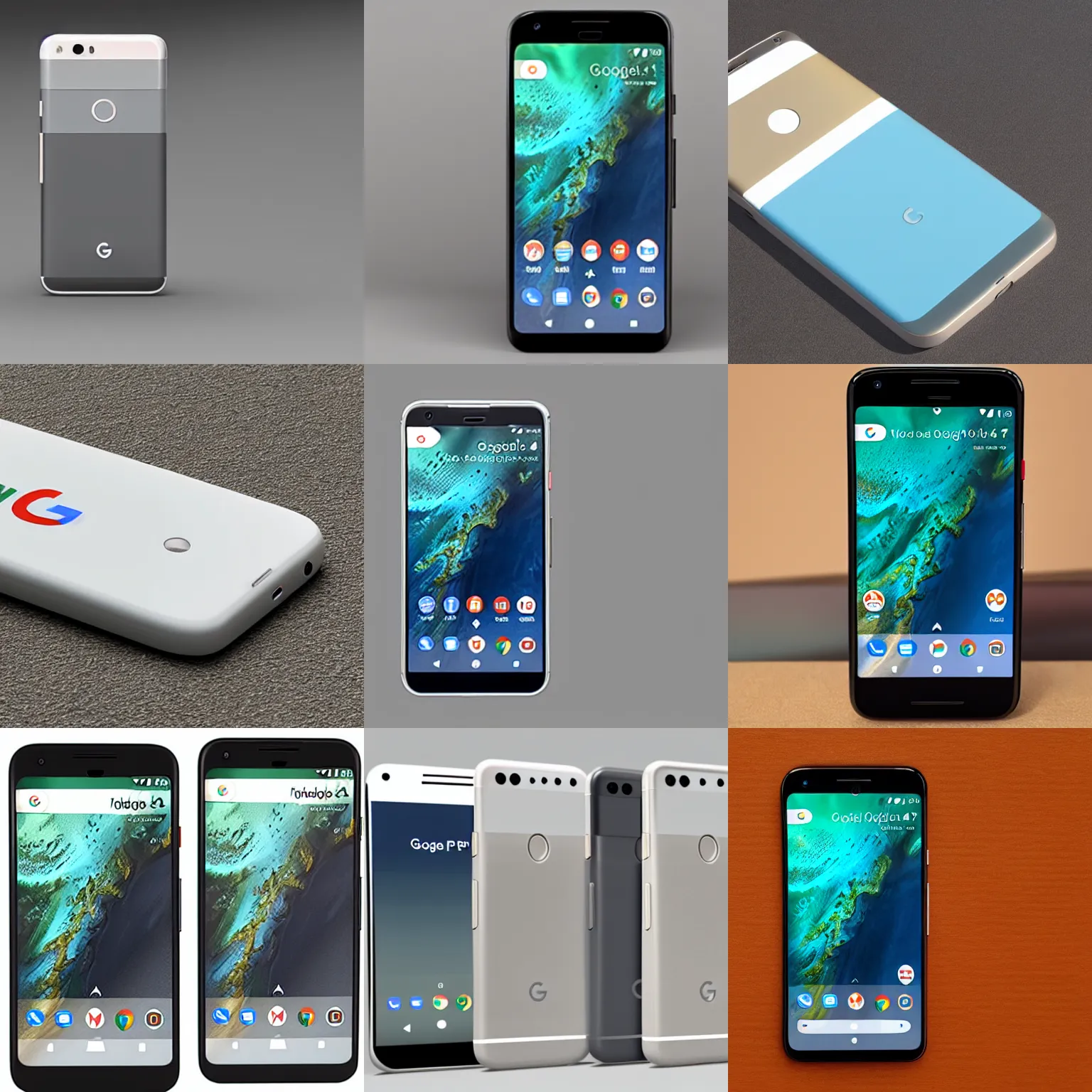 Prompt: render of the google pixel 6