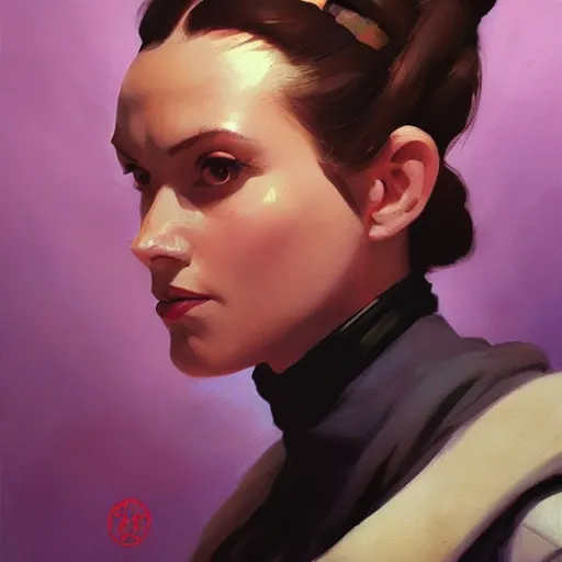 Image similar to greg manchess portrait painting of leia organa as overwatch character, medium shot, asymmetrical, profile picture, organic painting, sunny day, matte painting, bold shapes, hard edges, street art, trending on artstation, by huang guangjian and gil elvgren and sachin teng