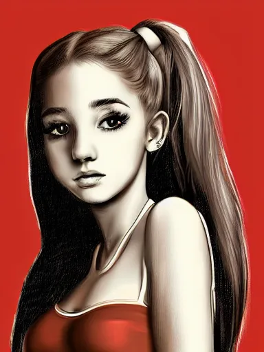 Image similar to sad ariana, amazing artwork full body portrait, trending on artstation, digital art.