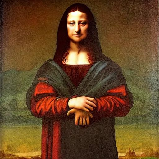 Image similar to Mark Zuckerberg, by Leonardo da Vinci in the style of the Mona Lisa