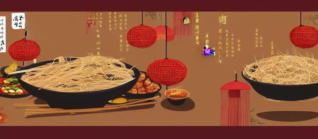 Prompt: a beautiful simple 4 k hd wall paper illustration of roasted string hotpot, wallpaper design, simple style, gourmet style, marketing kebab hotpot wallpaper display, wall painting, from china, with merchant logo, simple structure, surrealistic, chinese style, victo ngai, james jean, denoise, deblurring