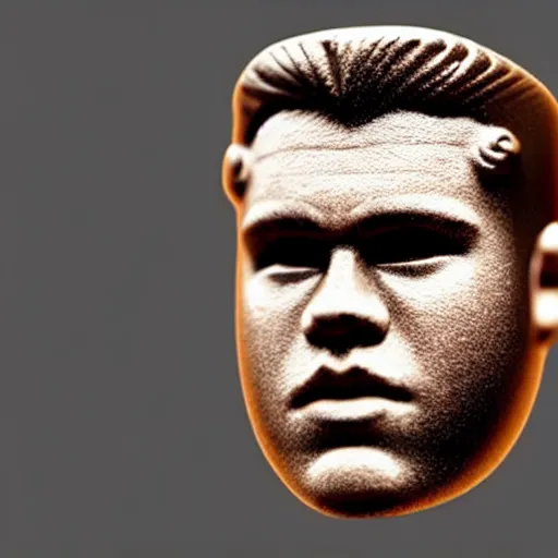 Prompt: photograph of a realistic chess king piece. it has magnus carlsen's face!