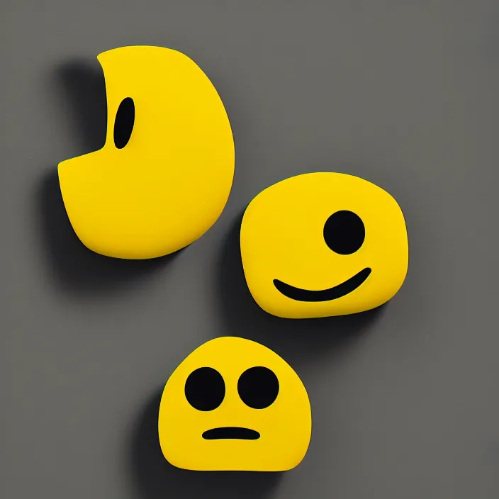 Image similar to excellent painted portrait of yellow emoji, high quality masterpiece painted portrait, minimalistic, symmetry, 4k, trending on artstation, octane render,