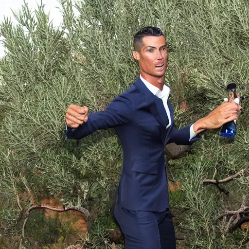 Image similar to cristiano ronaldo shaking an olive tree