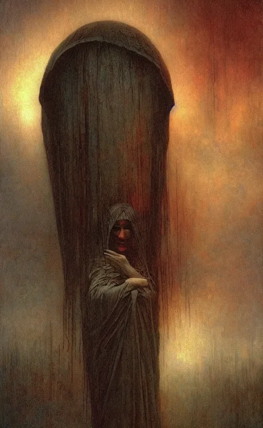 Prompt: storm ghost wizard, wayne barlow, beksinski, bouguereau