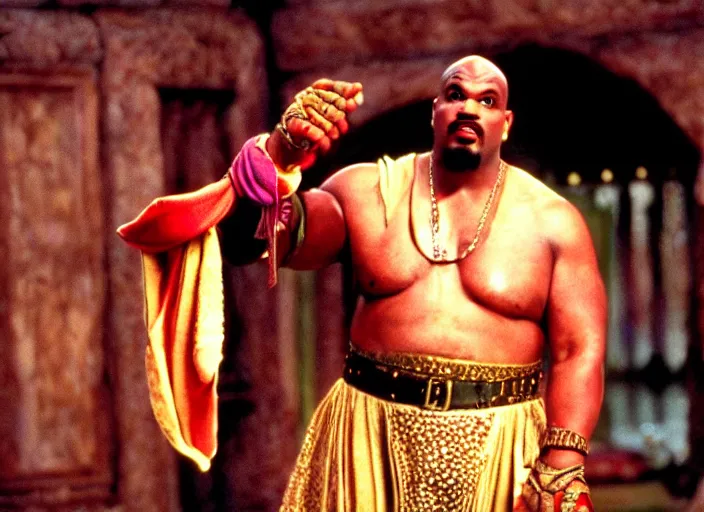 Image similar to film still of sinbad as kazaam in the movie kazaam 1 9 9 6