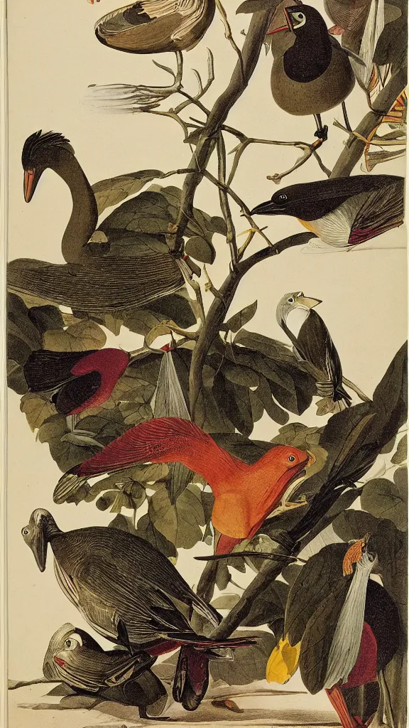 Prompt: a collection of abstract objects, illustration by john james audubon circa 1 8 3 8