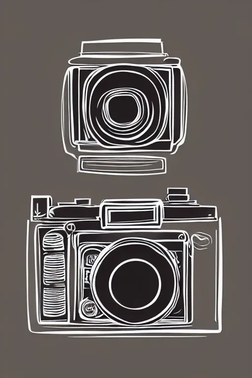 Image similar to minimalist boho style art of a colorful old camera, illustration, vector art