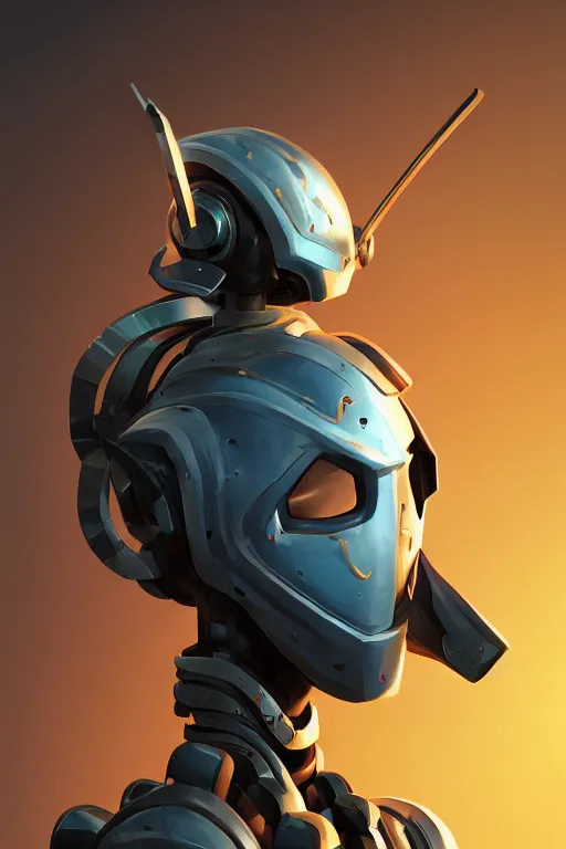 Image similar to epic mask helmet robot ninja portrait stylized as fornite style game design fanart by concept artist gervasio canda, behance hd by jesper ejsing, by rhads, makoto shinkai and lois van baarle, ilya kuvshinov, rossdraws global illumination radiating a glowing aura global illumination ray tracing hdr render in unreal engine 5