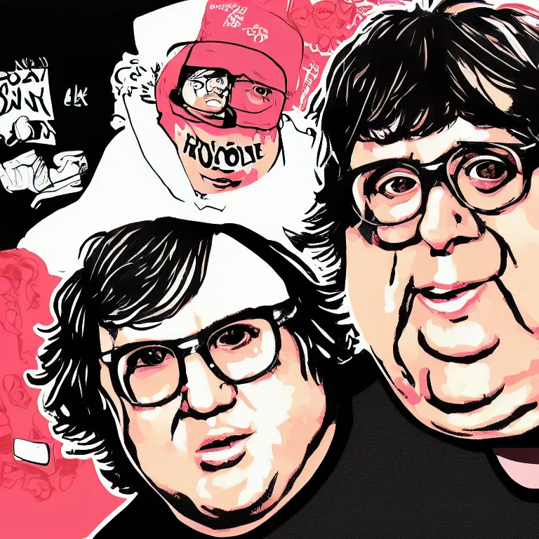 Image similar to andy milonakis & clark duke hybrid, vector, svg sticker art