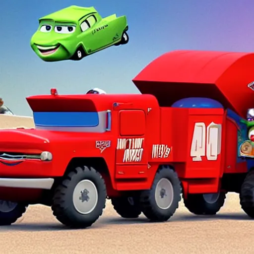 Image similar to HIMARS as Cars Pixar movie, detailed