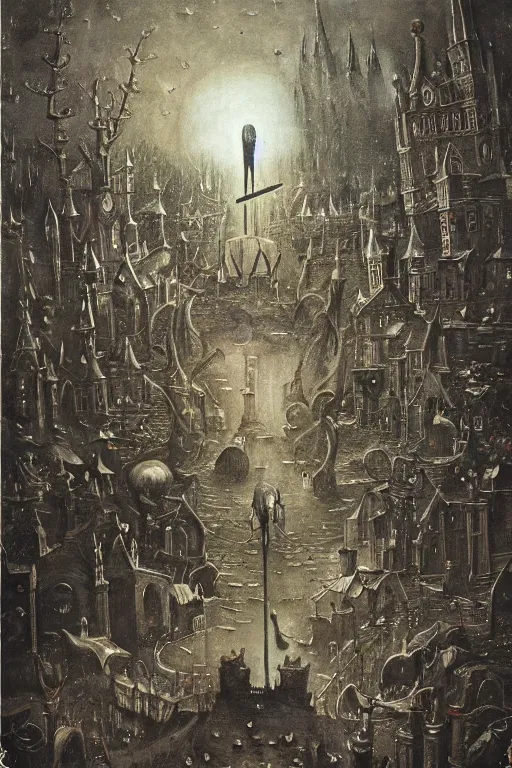 Prompt: bloodborne in the style of hieronymus bosch