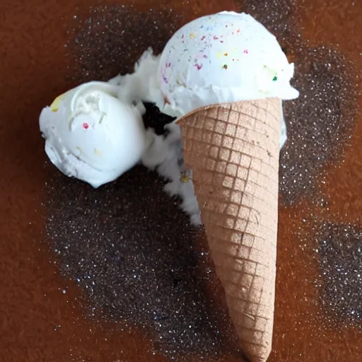 Prompt: glitter, ice cream cone