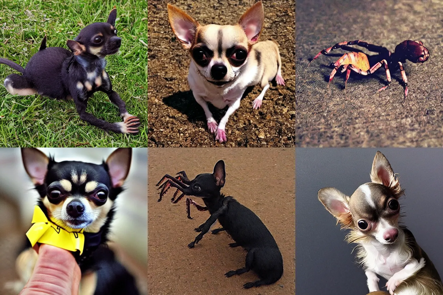 Prompt: “chihuahua scorpion hybrid”