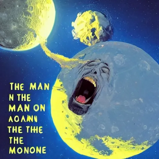 Image similar to the man on the moon screaming at planet earth