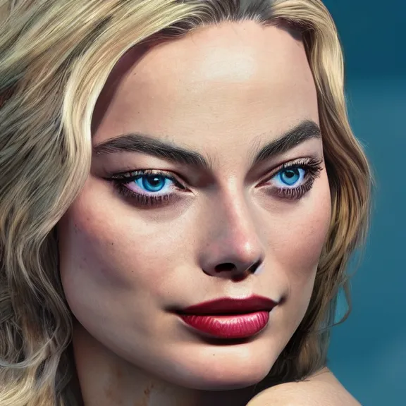 Prompt: Margot Robbie, goddess of love, ultra realistic, 8K resolution, detailed, Artstation, epic