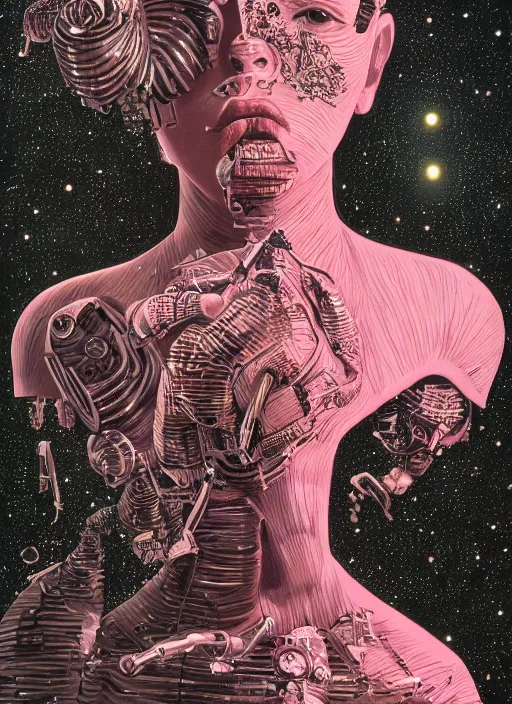 Image similar to Droid goddess painting by Dan Hillier, trending on artstation, artstationHD, artstationHQ, 4k, 8k