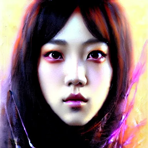 Image similar to jisoo of blackpink, hyperrealistic portrait, by karol bak and agnes cecile and artgerm, fantasy art, photo realistic, dynamic lighting, artstation, poster, volumetric lighting, very detailed face, 8 k, award winning