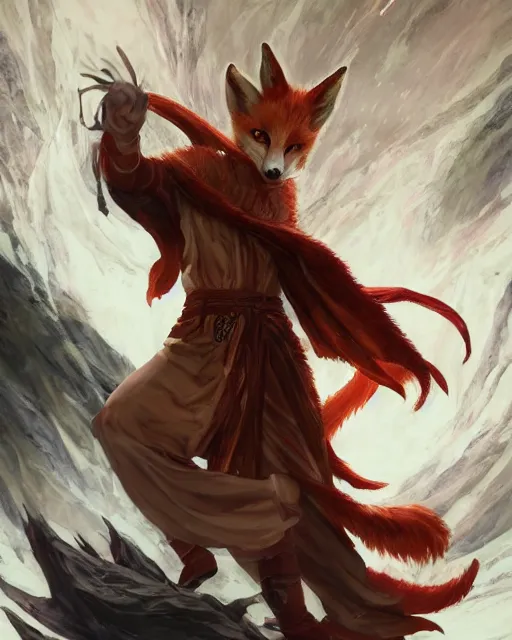 Kitsune Fox Sorcerer, nine tails, magic the gathering | Stable ...