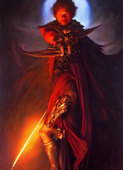 Prompt: wizard casting magic missile, full body, hyper realistic, extremely detailed, dnd character art portrait, dark fantasy art, intricate fantasy painting, dramatic lighting, vivid colors, deviantart, artstation, by edgar maxence and caravaggio and michael whelan and delacroix.