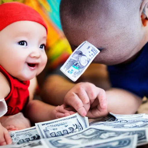 Image similar to taking money from a baby