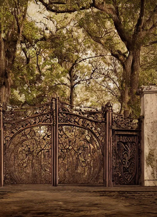 Image similar to hyper realistic photography of gates at the end of everything cinematic