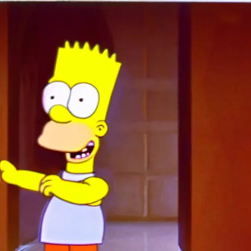 Image similar to a still photo of the real bart simpson