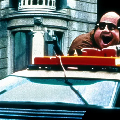 Image similar to A still of Danny Devito in Ghostbusters (1984)