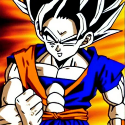 Image similar to goku in a wheel chair after being defeated by vegeta thumbs up