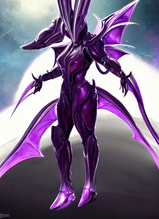 Prompt: cinematic close shot, galactic sized goddess, proportional stunning beautiful hot female warframe, detailed sleek cyborg female dragon head, metal ears, sleek purple eyes, sleek silver armor, smooth fuschia skin, floating in space, holding a planet, epic proportions, epic size, epic scale, furry art, dragon art, giantess art, warframe fanart, furaffinity, deviantart